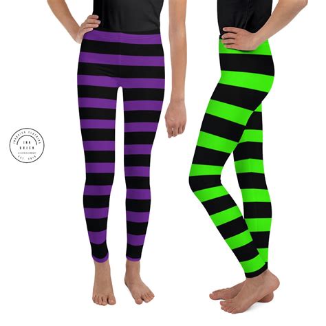 Witch themed striped leggings